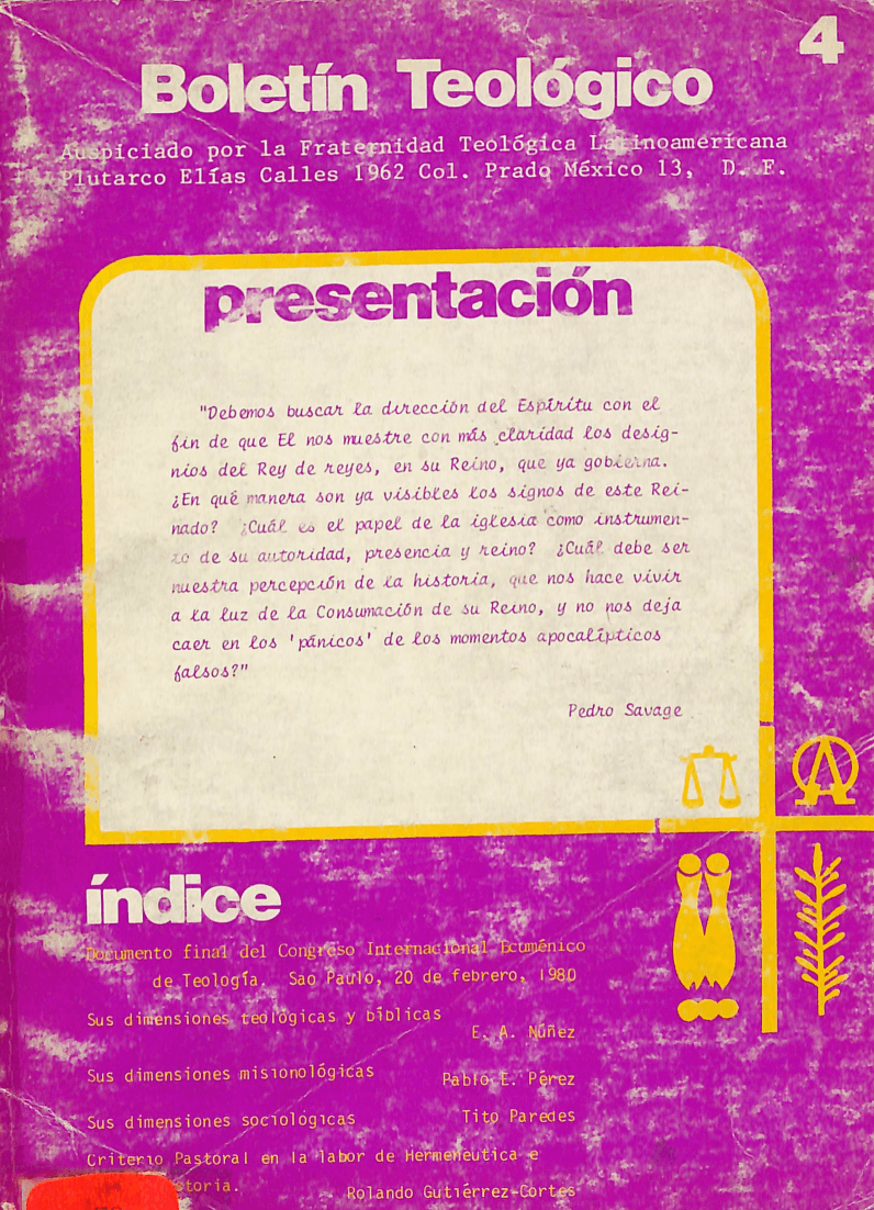 FTL – Boletín Teológico No. 4